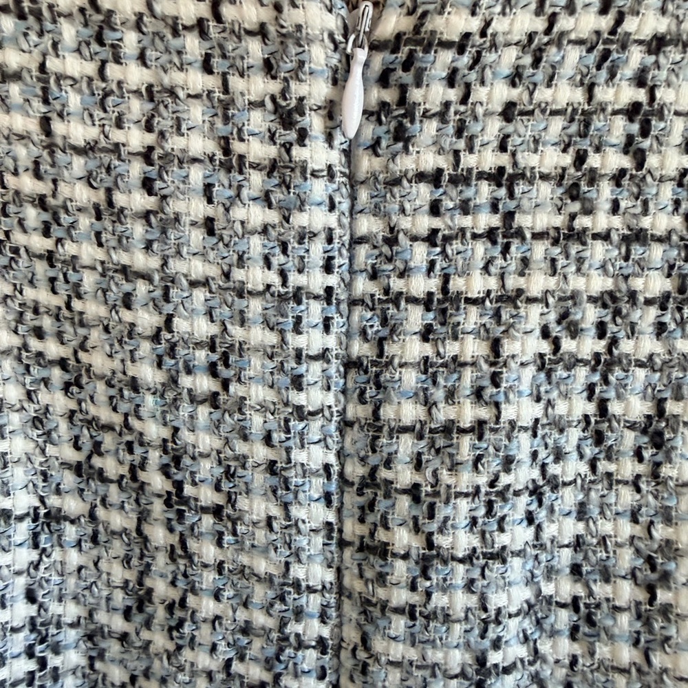 Riley & Rae Black, White and Blue Tweed Mini Skirt with Fringe - Picture 4 of 6
